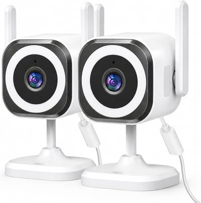Beveiligingscamera Binnen - Thuiscamera Babycamera - Huisbewaking Buiten - 5G WiFi Nachtzicht - 4x Optische Zoom - Wit