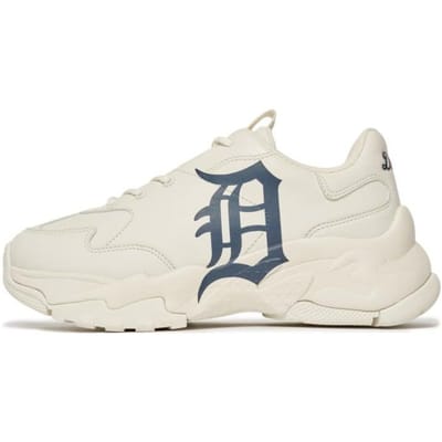 MLB Big Ball Chunky A Cuir Synthétique Tendance Mode Confortable Antidérapant Résistant à l'Usure Basse Dad Shoes Baskets Unisexes Blanc Cassé 3ASHC101N-46WHS 36.5 gray