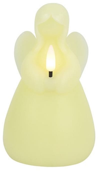 Countryfield LED kaars engel - creme wit - H14,5 cm - wax kaars op batterijen - kaarsen - kerst thema - kerstkaarsen