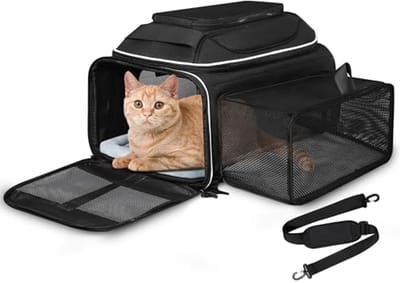 Uitbreidbare Huisdierenreistas voor Kleine Honden en Katten - TSA Goedgekeurd, Zacht en Reisveilig