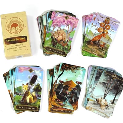 Seizoensgebonden Vos Tarotkaarten Voor Beginners En Begrip Van De Betekenissen Op Hen Editie Orakelbord Speeltafel Spellen beige