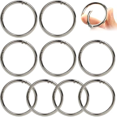 Dailygoods- Karabijnhaken 10 Stuks - Ronde Sleutelhanger Ringen - 50 mm - Zink Legering - Groot Draagvermogen - Corrosiebestendig