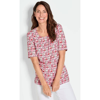 Shirt met trendy print - roze / gedess. - Gr. 23 van Goldner Fashion