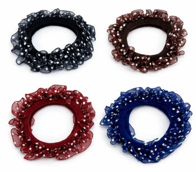 Guardian Beauty Haarelastiekjes - Scrunchies - Set Van 4 - Zwart, Bruin, Rood, Blauw - Haaraccessoire
