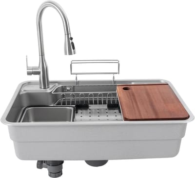 Diepgoot voor Keuken met Accessoires en Armaturen voor Restaurants, Wasserettes en Utility Rooms (780x480x230mm) - Duurzaam, Functioneel en Ruimtebesparend