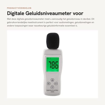 Dailygoods- Geluidsniveaumeter digitale - Draagbare Decibelmeter - Geluidstestmonitor - Audiodecibelmeter 30-130dBA - Geluidsvolume - Geluidsopname