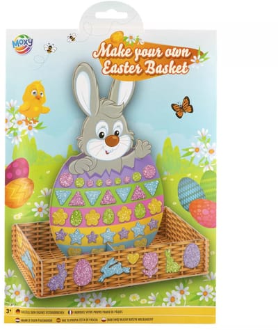 Grafix DIY paasmandje 20x12 cm | knutselset om zelf te maken