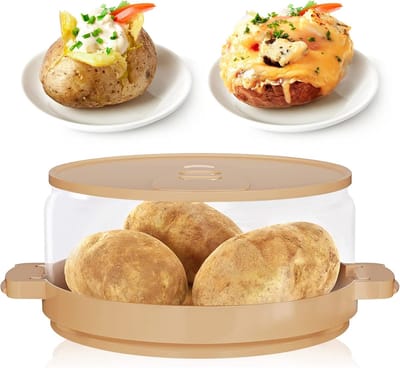 longziming -Magnetron Aardappelkoker - Magnetron Aardappelstoomdoos - Magnetron Stoombakje - Snel Koken Van Aardappelen En Groenten - 1 - Transparant