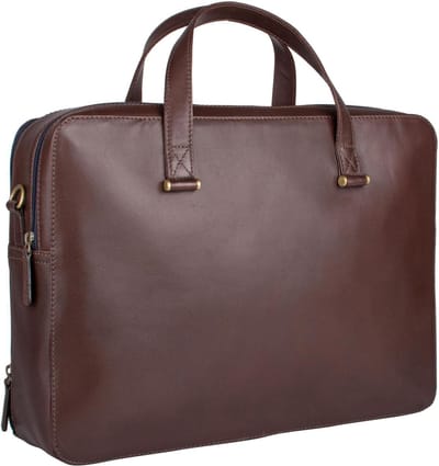 Hidesign lederen laptoptas / aktetas 'Best' zwart