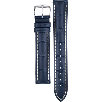 Hirsch Horlogeband Leeg Blauw 18mm - 10302880-2-18