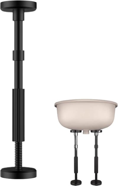 Tafelstang - Steunpilaar - Voorkom kantelen - Sterk metaal - 15.9 cm hoogte - Zwart