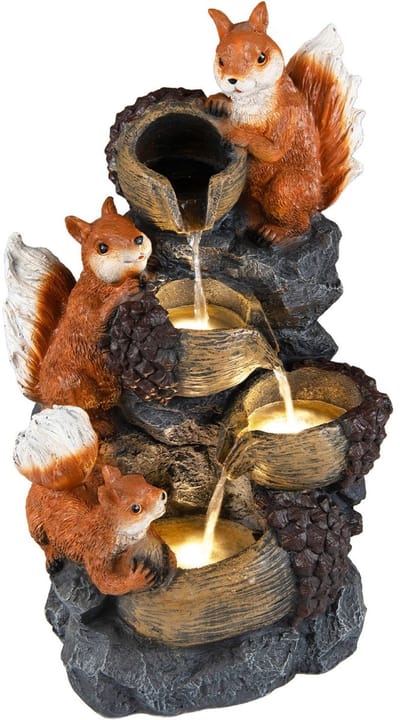 Waterornament - Voor buiten - Tuin - Water Fontein - Waterval Ontwerp - Kamerfontein - Tuindecoratie - Met Pomp - Grijs + Oranje