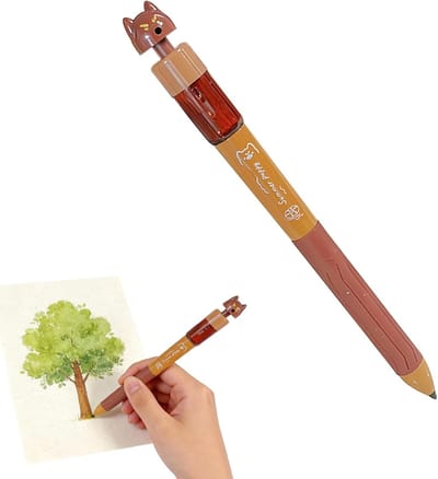Waterspetterende pen - Fopartikel grap - April grap - Onschadelijke pret - 16 cm lengte - bruin
