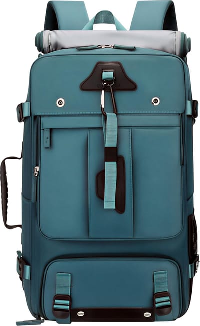 Reisrugzak voor Heren en Dames – Oversized 60L Rugzak – Blauw – Converteerbare Reistas met Schoenenvak – Grote Multifunctionele Backpack voor Reizen, Sport en Outdoor