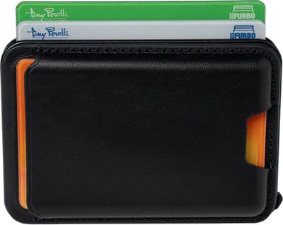 Tony Perotti Furbo EVO RFID leren Pasjeshouder met Magsafe en Standaard - Zwart