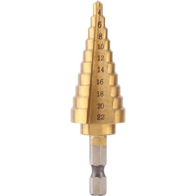 1 stuk snelstaal titanium gecoate trapboor gatenfrees zeskantschacht elektrisch gereedschap 422 mm