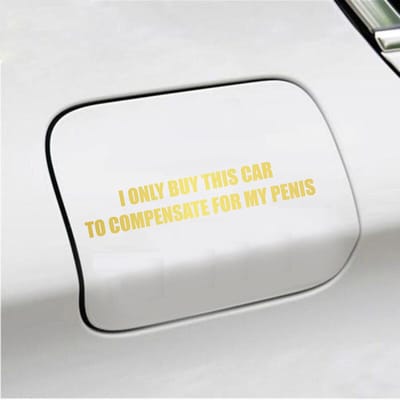 Bumpersticker - I Only Buy This Car - 3,5 X 19,6 - Goud