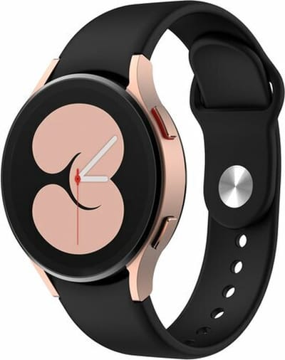 By Qubix - Geschikt voor Samsung Galaxy Watch bandje - Sportbandje 20mm - Zwart - Geschikt voor Samsung Galaxy Watch 7 (40 & 44mm) - Galaxy Watch FE - Galaxy Watch 6 - Galaxy Watch 6 Pro - Galaxy Watch 5 - 5 Pro - Galaxy Watch 4 - 4 Classic