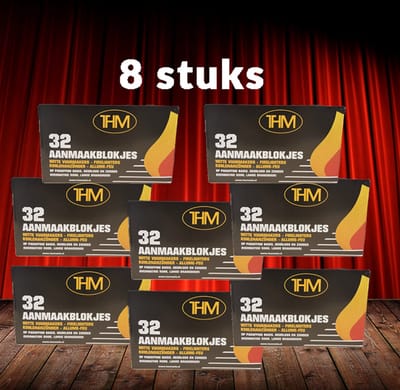 THM Witte Aanmaakblokjes 32 stuks Paraffine 8 Pakjes