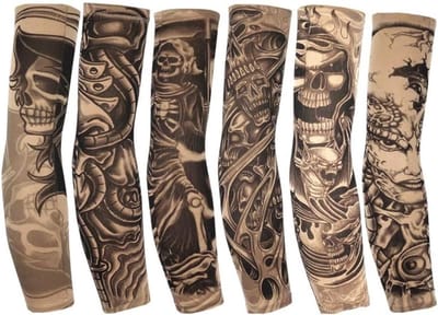 Tattoo Arm Sleeve voor Bescherming en UV-Bescherming tijdens Fietsen - 6 Stuks, Multicolor, Geschikt voor Mannen en Vrouwen
