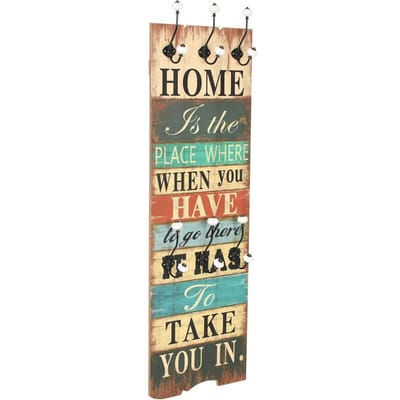 Vidaxl Porte-manteau Mural pour Vêtements d'extérieur, 120X40 Cm, Home Is