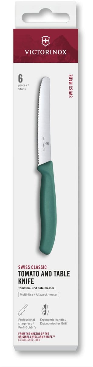 Victorinox Swiss Classic Tomaat-/tafelmes 6st - 11cm - Groen - Kartel