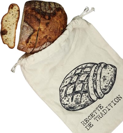 OTIX Herbruikbare Broodzak - voor Zelfgebakken Brood - Katoen - Beige - 36x26cm - GRANO