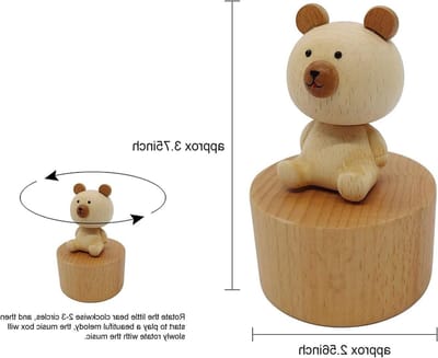 Houten Muziekdoos - Dieren Ambacht - Decoratie Cadeau - Uurwerk Mechanisme - 1200 Gram - Natuurlijk