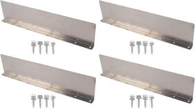 4-Pack Aluminium Regenwaterafvoer met Splash Guard en 32 Schroeven voor Dakinstallatie en Waterbeheer