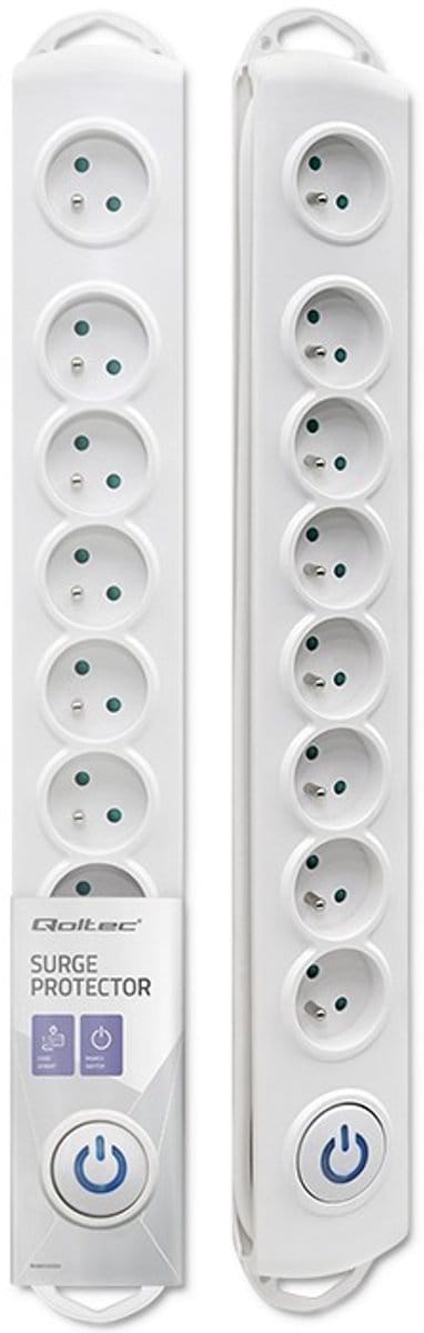 Qoltec Serie - Stroomverdeler - Antisurge - 8 Stopcontacten - 1.5m