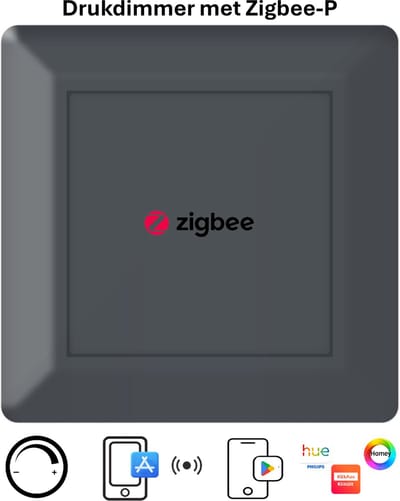 Freelux Drukknop | Zigbee 3.0 | Led Dimmer | 230VAC - 250VA/1,1A | Antraciet mat gelakt