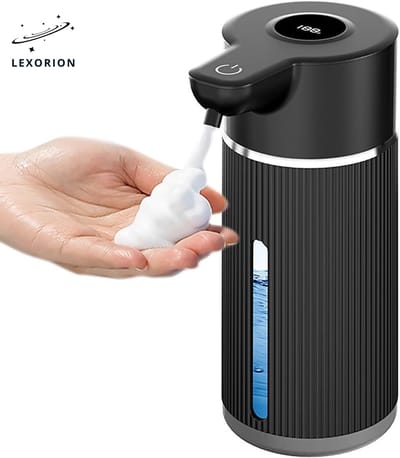 Lexorion Automatische Zeepdispenser met Sensor – Grote Capaciteit, Instelbare Dosering & Detectieafstand – Snelle Inductie voor Badkamer & Keuken - Zwart
