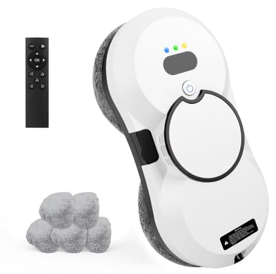 Robot Ruitenreiniger met Sproeifunctie – Ramenreinigingsrobot – 5600 Pa Zuigkracht – 3 Reinigingsmodi – Intelligente Navigatie – Wit
