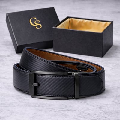 GoldStandard - Riem Heren Automatische Gesp - Ceintuur Heren - Riem Zonder Gaatjes - Echt Volnerf Leer - Perfecte Pasvorm - 120 cm - All Black