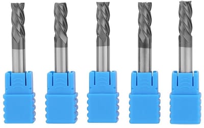 5-delige Hartmetalen Schaftfräser Set, 6 mm CNC Frees voor Precisie Bewerking van Houten en Kunststof Platen, Ideaal voor Nuten en Kanten