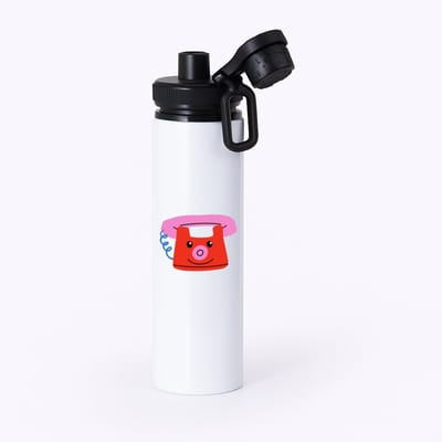 Hacebo® - Telefoon waterfles met draaidop zwart - Kind - Kinderen - Speelgoed - mobiel - cadeau - water fles - 850ML