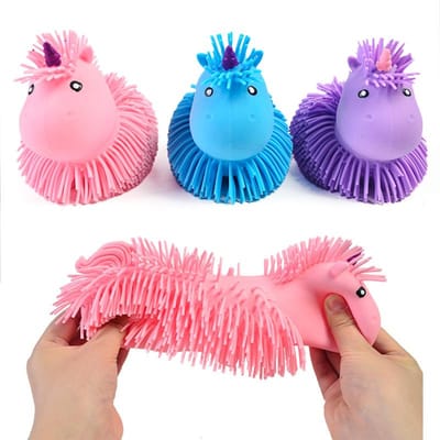 Jouet Squishy Chien Poilu Colle Molle Kawaii Compressible Anti-Stress Animaux Coloré Petits Jouets Facile et Pratique Cadeaux Mignons blue