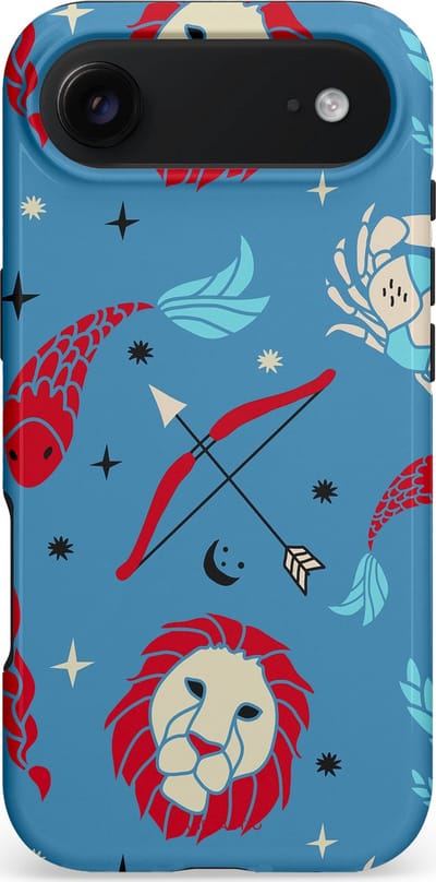 Casetastic hoesje geschikt voor Apple iPhone Air - MagSafe - Dubbellaagse bescherming - Zodiac in verbinding - Fashion Case - Petrol Bordeaux Grijs