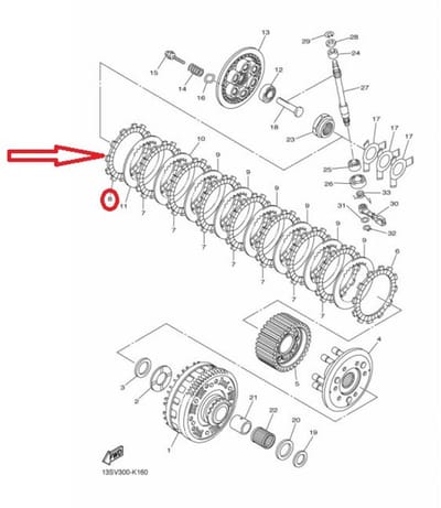 Disque garni d'embrayage 4FN-16321 pour moto Yamaha 1000 FZS 2005 Neuf