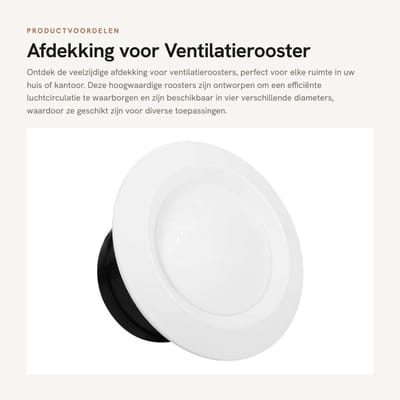 Dailygoods- Afdekking Ventilatierooster - Verkrijgbaar in 4 Maten - Diameter 75/100/150/200 mm - Hoogwaardig ABS - Eenvoudig te Installeren - Duurzaam en Milieuvriendelijk
