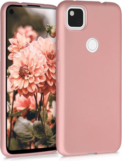 kwmobile telefoonhoesje geschikt voor Google Pixel 4a - Hoesje voor smartphone - Back cover in metallic roségoud