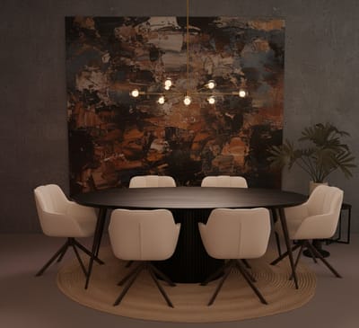 Ronde Eettafel Zwart Acaciahout 120 cm | Uniek Design & Duurzaam Meubel voor Woonkamer en Eetkamer | Novihome