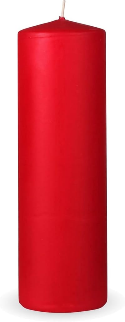 Lange brandende stompkaarsen donkerrood 7x20 cm - geurloze decoratieve kaarsen