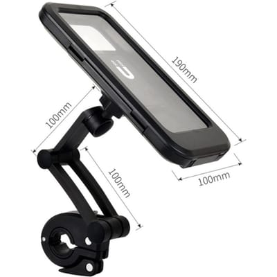 Motorfiets Telefoonhouder Waterdicht Gevoelig TPU Touchscreen 360 graden Rotatie Fiets Navigatie Mount gray