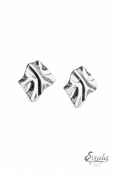 EVADA Jewelry 925 Sterling Zilver Oorstekers – Abstract Organisch Design – Minimalistische Dames Oorbellen