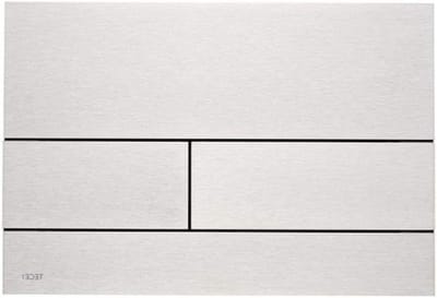 Bedieningsplaat WC - Drukplaat Toilet - Dubbele Spoeling - Extra vlak metaal - 22 x 15 cm - Geborsteld staal