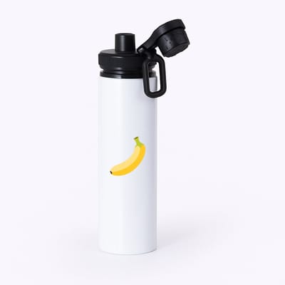 Hacebo® - Bananen waterfles met draaidop zwart - Fruitschaal - fruit liefhebbers - Banaan - vrucht - gezond eten - water fles - 850ML