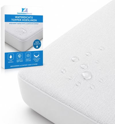 waterdichte Topper hoeslaken- Molton Waterdicht- Anti allergie- eenpersoons- 90x200+17CM