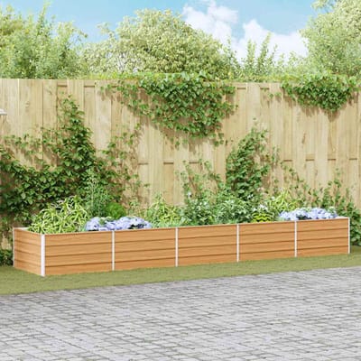 vidaXL - Verhoogde - plantenbak - Lichtbruin - 400 - x - 80 - x - 45 - cm