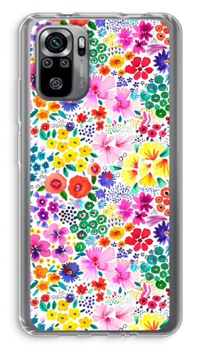 Case Company® - Hoesje geschikt voor Xiaomi Redmi Note 10S hoesje - Little Flowers - Soft Cover Telefoonhoesje - Bescherming aan alle Kanten en Schermrand